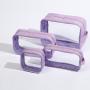 Keymay New Color Women Bulk Makeup Pouch Transparent Toiletries Bag Clear Plastic Pvc Cosmetic Travel Makeup Bag