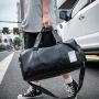 Custom Logo Luxury Designer PU Leather Gym Sport Duffle Bag with Shoe Compartment Weekender Travel Bags for Men