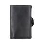 Aluminum rfid metal leather card holder pop up aluminum leather card holder wallet