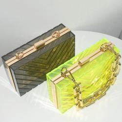 2024 Fashion Acrylic Clear Purse Cute Transparent Candy Crossbody Bag Handbag Chain Shoulder Evening Clutch Bag