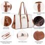LOVEVOOK 2 Pcs Fashion 15.6inch Shoulder Tote Handbag Purse Business Work Computer Briefcase PU Leather Laptop Bag for Women