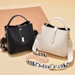 Bucket Type Shoulder Crossbody Bag Pu Leather Women Handbags Ladies Bags Pure Color Fashion Women Bags JY220909