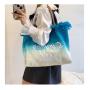Fashion Contrast Color Handbag Tote Bag Large Capacity Woven Para Mujeres Bolso Bolsas Embroidered Canvas Women Handbags
