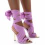 2021 fashion satin laced thin high heel ladies sandals