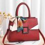 Cross-border Agitation Women Alligator Scarves Bow Handbags China Wholesale PU Lady Bags Girl Zipper Square Handbag