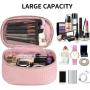 Brown Checkered Makeup Case Portable Pu Cosmetic  Makeup Bag Vegan Leather  Cosmetic Bag Travel Bag For Cosmetics