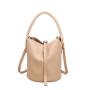 2024 Custom LOW MOQ Leather Bucket Bag Handbag For Women Ladies With Small Clutch