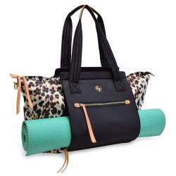 Custom Leopard Printed Reversible Dry Wet Separated Sport Duffle Bag Training Yoga Tote Fitness Bag Gym