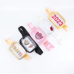 Keymay 2023 Summer Hot Sale Personalized Chenille Letter Patches Transparent Crossbody Bag Waterproof Waist Bag Clear Fanny Pack