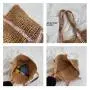 Factory custom natural straw woven  bags 2024 new design Lightweight summer beach bag vacation holiday rattan grass bag