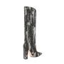 2022 Bottes Femme Ladies Autumn Winter V Neck Boots Pointy Toe Chunky Heels Stylish Long Boots Women Denim Knee High Boots