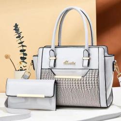 2 Pieces Set Bags for women Casual Large Capacity Handbag Bright Leather Fashionable Mother Bag Portable Ladies