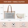 LOVEVOOK 2pc/set Fashion 15.6 inch Laptop Tote Ladies Work Teacher Bags Canvas Computer Shoulder Bag USB Laptop Bag for Women