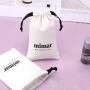 Custom Logo Printed Brush Canvas Jewelry Packaging Pouch Luxury Soft Drawstring Cotton Gift Jewelry Dust Bag