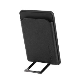 ZF207 New Metal Leather Hidden Pull Out Phone Holder Universal Desktop Magnetic Card Case