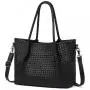 LOVEVOOK 2024 new leather Woven Bag large capacity fashion Vegan purses for school work daily use women office tote shoulder bag