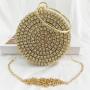 customize Bling Wholesale Crystal Latest Trendy Clutch Bags Round Rhinestone Evening Dinner Clutch Bag Women