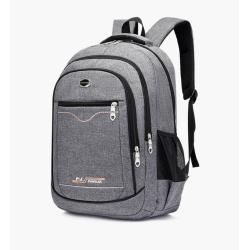 HR021-1 Unisex Solid Color Laptop Backpack Business Nylon College Shoulder Bag Portable Lightweight Universal Computer Schoolbag