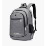 HR021-1 Unisex Solid Color Laptop Backpack Business Nylon College Shoulder Bag Portable Lightweight Universal Computer Schoolbag