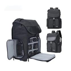 XL163 Outdoor Canvas Vintage Camera Bag Top Bottom Separation Camera Bag Waterproof Wear-resistant Camera Backpack