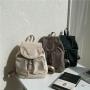 Fashion Backpack Women Cotton Drawstring Bag Leisure Multiple Pockets Nylon Stitching Drawstring Backpack