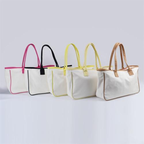 Keymay Custom Logo Durable Multi-color Large Capacity Shipping Bag Ladies Shoulder Bag Summer Canvas Beach Tote Bag Travel