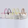 Keymay Custom Logo Durable Multi-color Large Capacity Shipping Bag Ladies Shoulder Bag Summer Canvas Beach Tote Bag Travel