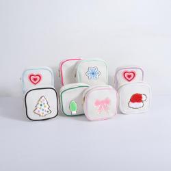 Keymay Custom Personalized Letters Cute Girl Cosmetic Bag Travel Toiletry Zipper Pouch Small Mini Makeup Bag