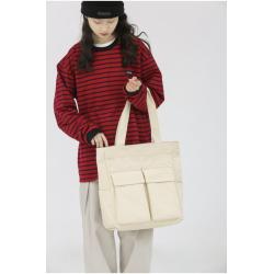 ZR112 Vintage Canvas Large-capacity Portable Shoulder Bag for Men and Women's Travel Bag Work Clothes Wind Tote Bag
