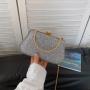 Trend metal handle crossbody bags ladies chain golden rhinestone bags women clutch bag party handbags wholesale