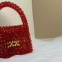 Customizable Designer 2024 New Korea Handmade Acrylic Red Transparent Beaded Bag Luxury Women Handbags Ladies