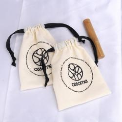 Custom Small Cotton Linen Drawstring Cosmetic Skincare Makeup Storage Bag Organic Muslin Dust Gift Pouch