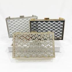 custom Ladies Fashion Acrylic Clear Diamonds Purse Crossbody Handbag Chain Shoulder Square Evening Clutch Bag