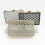 custom Ladies Fashion Acrylic Clear Diamonds Purse Crossbody Handbag Chain Shoulder Square Evening Clutch Bag