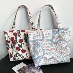 Customized natural cotton big capacity cotton canvas shopping tote bag