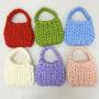Custom colors Winter Thick Icelandic Wool Diy Chunky Yarn Tote Women's Hand Knitted Crochet Handbag Bag