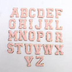2.15 Inches Self-Adhesive Chenille Letter Patch Custom DIY Glitter Patch Letters Sticker Alphabet Patches For Bags Clothes