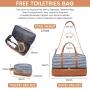 Realer Fashion stripes style 2pcs/set PU Canvas Overnight Duffel Bag with Shoe Compartment Waterproof Luggage Duffle Travel Bags