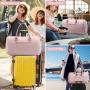 JFFD Quilted Travel Luggage Duffle Bag with Toiletry purse Carry on Overnight Bag with Shoe Compartment Weekender Bag for Women