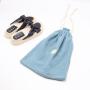 Custom Label Gauze Cotton Drawstring Bag For Shoe Large Soft Lining Velvet Cotton Gauze DustJewelry  Pouch
