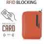 Personalized RFID Blocking Bifold Credit Card Holder with Zipper Coin Pocket High Quality Genuine Leather Small Card Wallet