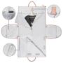 Wholesale Pink PU Leather Travel Storage Bag Portable Folded suiter bag Garment bag with clear shoe pocket for man women