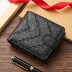 New design horizontal wallet men PU business fashion 2024 large capacity multifunctional card bag retro money clip