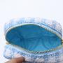Keymay Custom Logo Cosmetic Bag Portable Travel Organizer Zipper Pouches Women Tweed Plaid Toiletry Makeup Bags Checkered