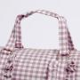 Keymay RTS Multi-color Plaid Gingham Ruffle Duffle Foldable Travel Duffel Bag Women Travel Bags Weekend Travel Duffle Bag