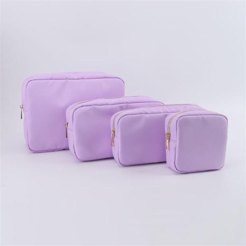 New Trending Custom Logo Multi Colors Travel Cosmetic Organizer Waterproof Nylon Women Metal Zipper Makeup Bag