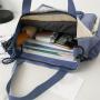 HR278 Fashion One Shoulder Crossbody Bag Students' Makeup Classes Contrasting Nylon Bag College Style Fresh Laptop Storage Bag