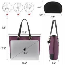2022 LOVEVOOK Stripe PU leather tote bag Waterproof Large women's handbags business office ladies laptop tote bags with custom