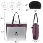 2022 LOVEVOOK Stripe PU leather tote bag Waterproof Large women's handbags business office ladies laptop tote bags with custom