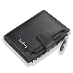 OEM028 Men Wallets Leather Double Zipper Card Holder Short Male Purse Coin Pocket Vintage Brand High Quality Men Purse